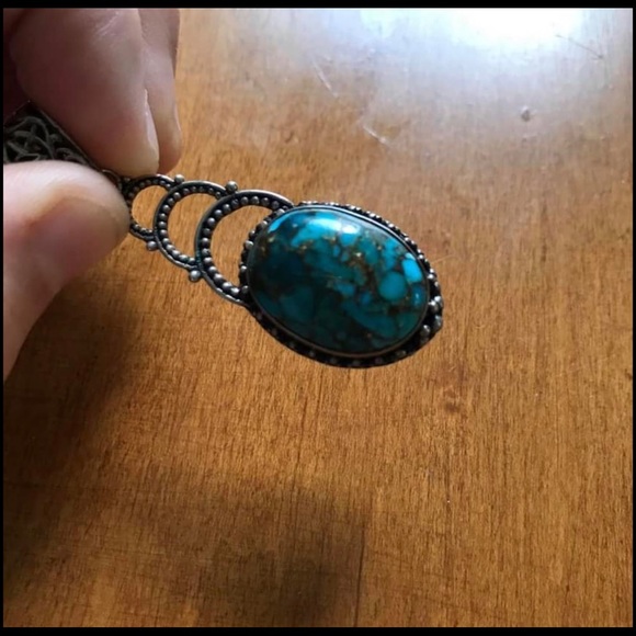Real Turquoise & Sterling silver pendant - Picture 5 of 5